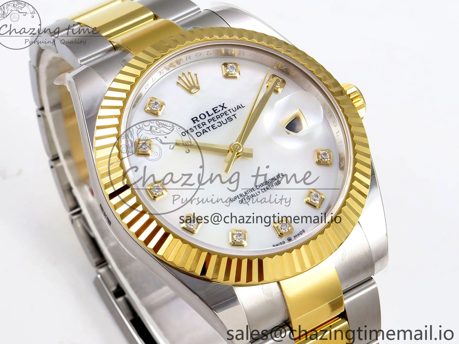 0117 DateJust 41 SS YG ARF 1:1 Best Edition 904L Steel White MOP Dial on Oyster Bracelet SH Sporty 1257